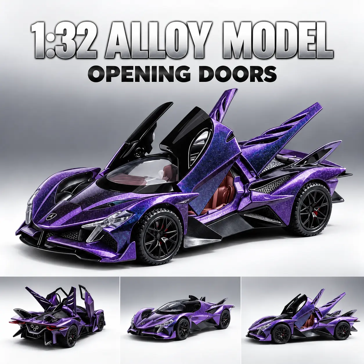 Purple Apollo EVO 1:32 alloy diecast model car