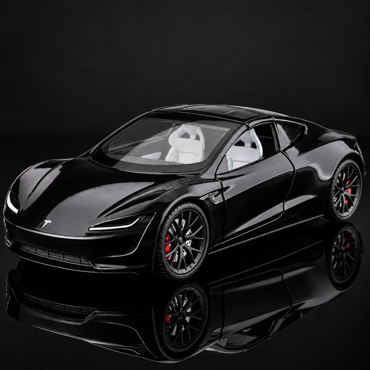 Black Tesla Roadster 1:24 alloy diecast model car