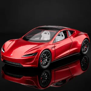 Red Tesla Roadster 1:24 alloy diecast model car