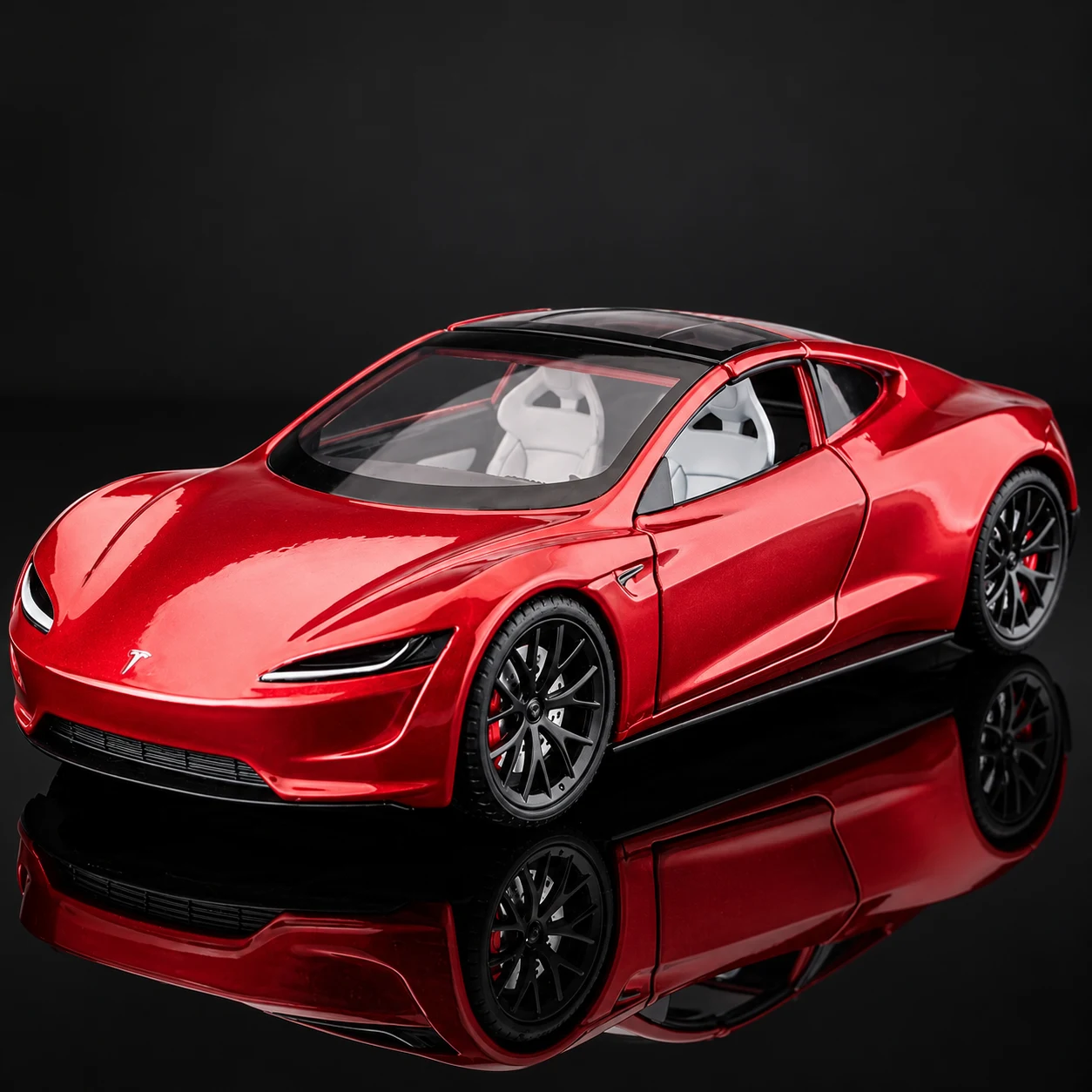 Red Tesla Roadster 1:24 alloy diecast model car