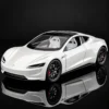 White Tesla Roadster 1:24 alloy diecast model car