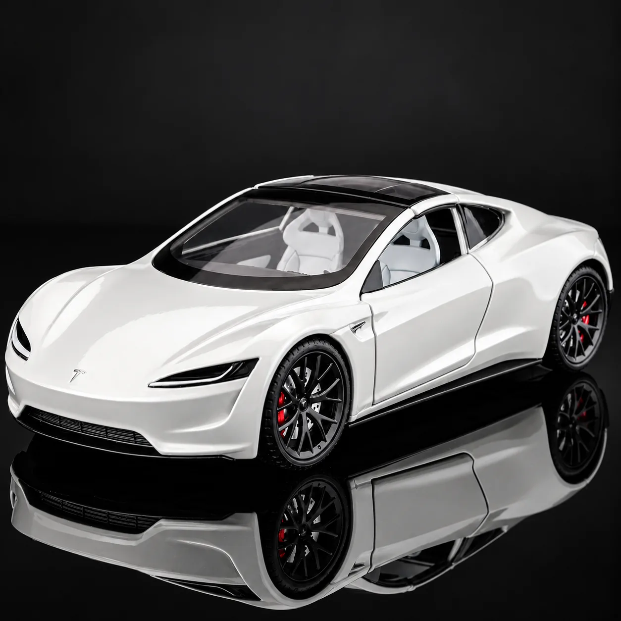 White Tesla Roadster 1:24 alloy diecast model car